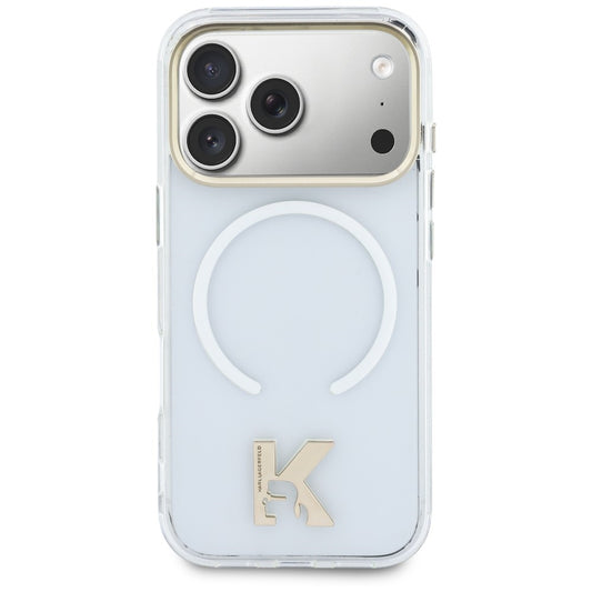 Coque MagSafe pour Apple iPhone 18 Pro / 17 Pro, Karl Lagerfeld, IML Karl Head Logo, transparente