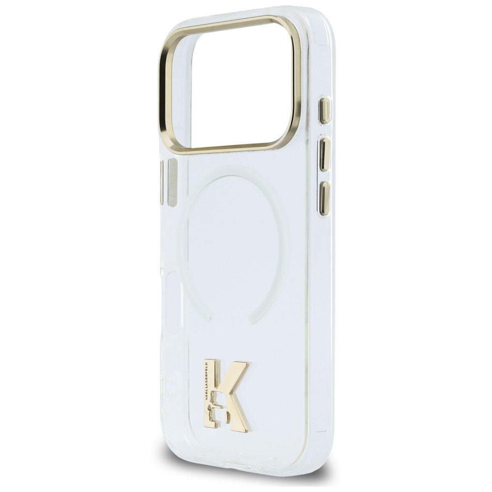 Coque MagSafe pour Apple iPhone 18 Pro / 17 Pro, Karl Lagerfeld, IML Karl Head Logo, transparente