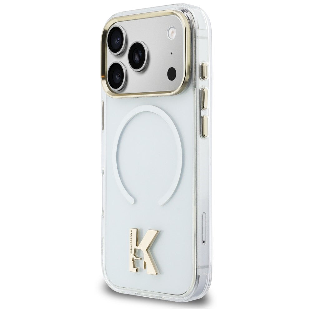 Coque MagSafe pour Apple iPhone 18 Pro / 17 Pro, Karl Lagerfeld, IML Karl Head Logo, transparente