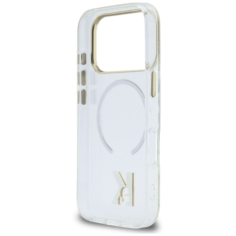 Coque MagSafe pour Apple iPhone 18 Pro / 17 Pro, Karl Lagerfeld, IML Karl Head Logo, transparente