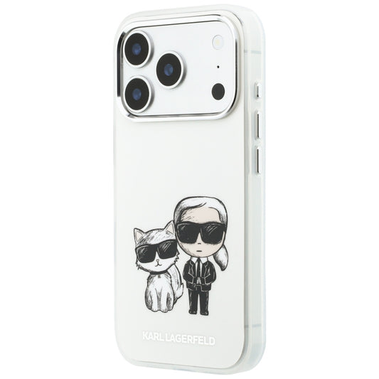 Coque MagSafe pour Apple iPhone 18 Pro / 17 Pro, Karl Lagerfeld, IML KC Bodies Sketch Print, Beige