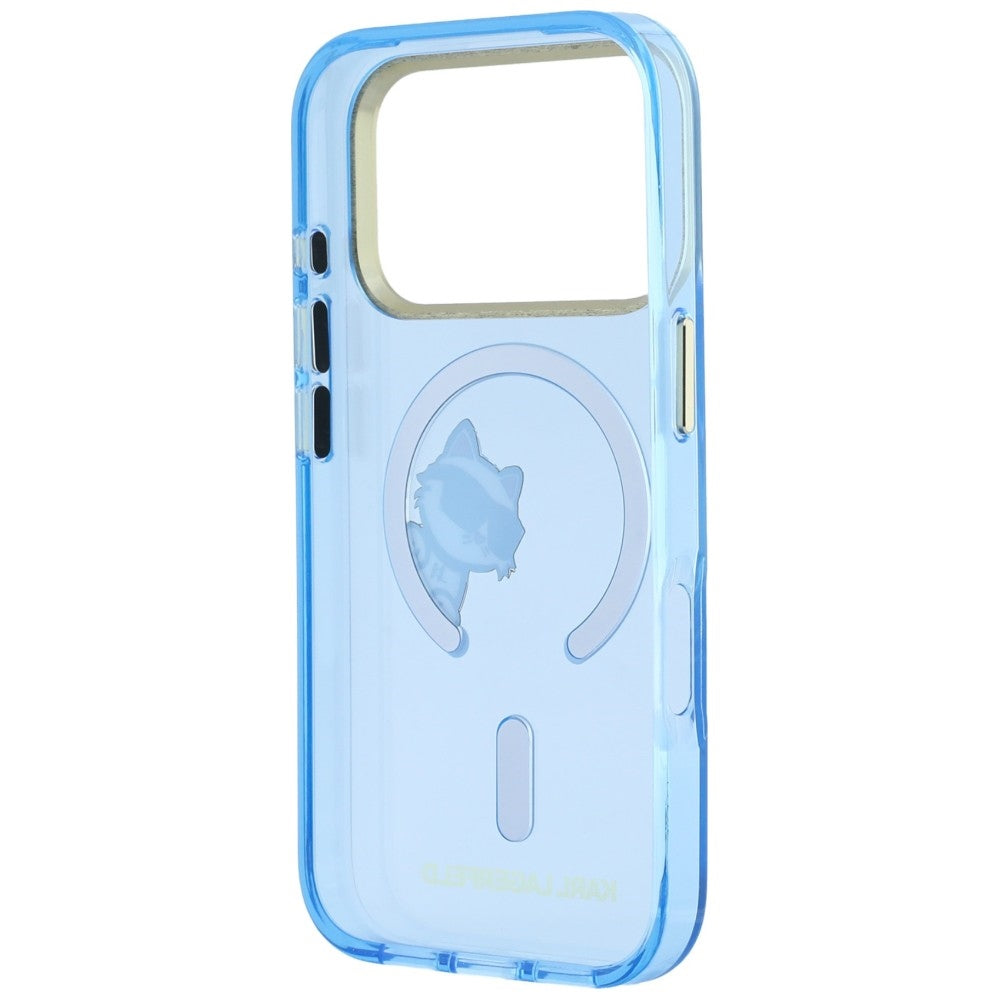 MagSafe-Hülle für Apple iPhone 18 Pro / 17 Pro, Karl Lagerfeld, IML Peekaboo Print Metallrahmen, Blau