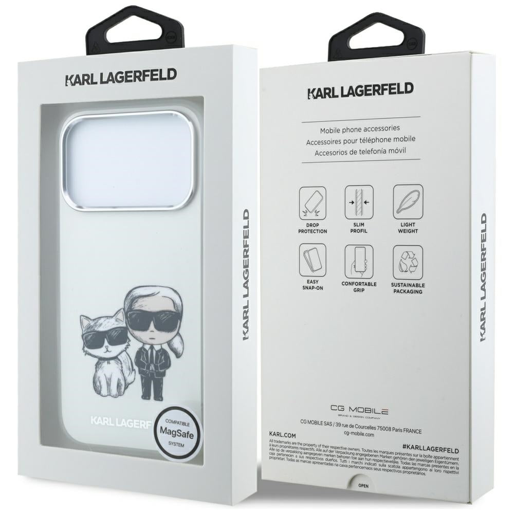 MagSafe-hoesje voor Apple iPhone 18 Pro / 17 Pro, Karl Lagerfeld, KC Bodies Sketch, Beige