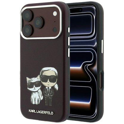 MagSafe-Hülle für Apple iPhone 18 Pro / 17 Pro, Karl Lagerfeld, KC Bodies Sketch, Weinrot