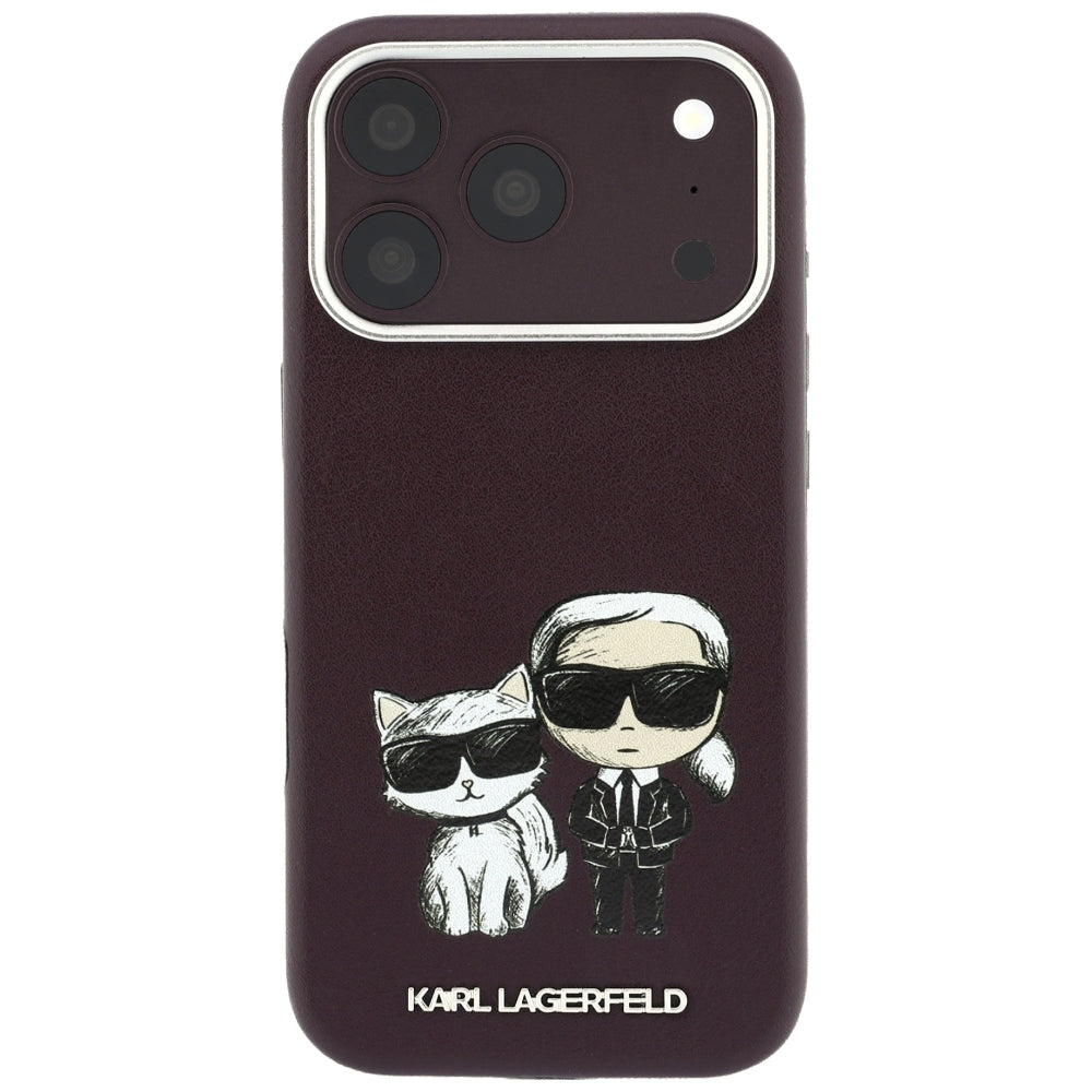 MagSafe-Hülle für Apple iPhone 18 Pro / 17 Pro, Karl Lagerfeld, KC Bodies Sketch, Weinrot