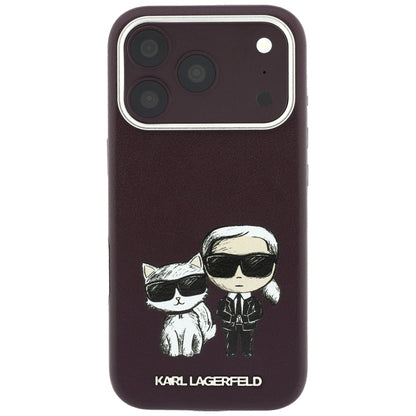 MagSafe-Hülle für Apple iPhone 18 Pro / 17 Pro, Karl Lagerfeld, KC Bodies Sketch, Weinrot