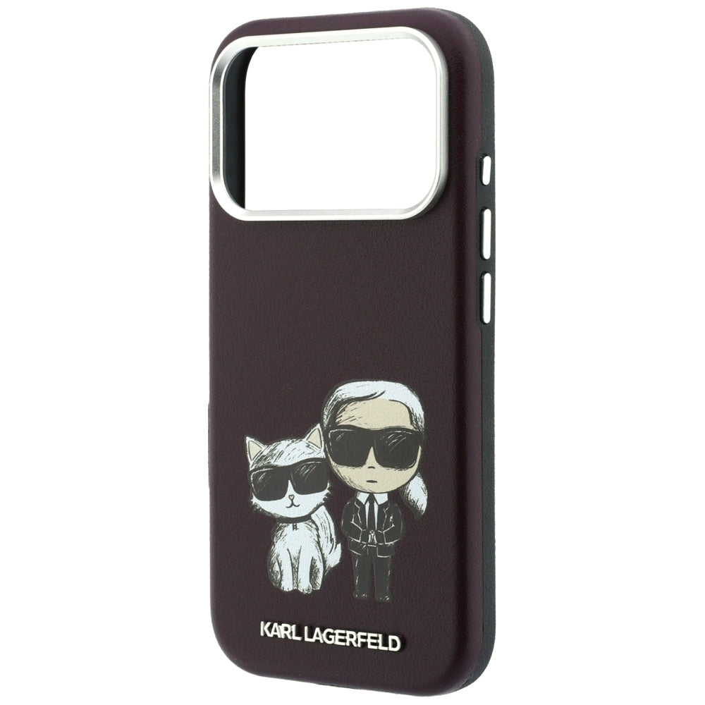 MagSafe-Hülle für Apple iPhone 18 Pro / 17 Pro, Karl Lagerfeld, KC Bodies Sketch, Weinrot