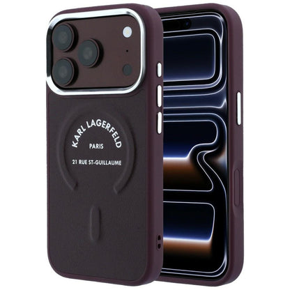 MagSafe-Hülle für Apple iPhone 18 Pro / 17 Pro, Karl Lagerfeld, Ring Karl RSG Logo, Weinrot