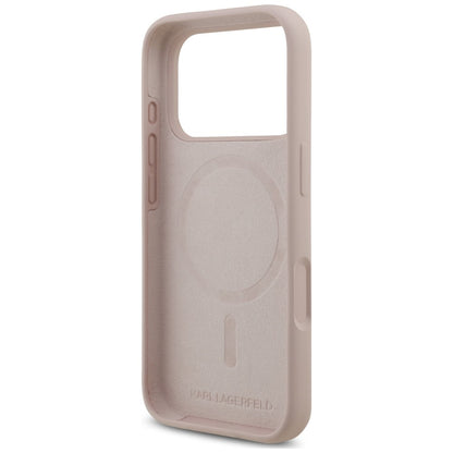 MagSafe-hoesje voor Apple iPhone 18 Pro / 17 Pro, Karl Lagerfeld, Silicone Ring Karl & Choupette, roze