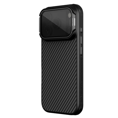 Coque MagSafe pour Apple iPhone 18 Pro / 17 Pro, Nillkin, CarboProp avec protection d'objectif noire transparente, noire