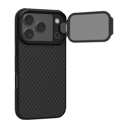 Coque MagSafe pour Apple iPhone 18 Pro / 17 Pro, Nillkin, CarboProp avec protection d'objectif noire transparente, noire