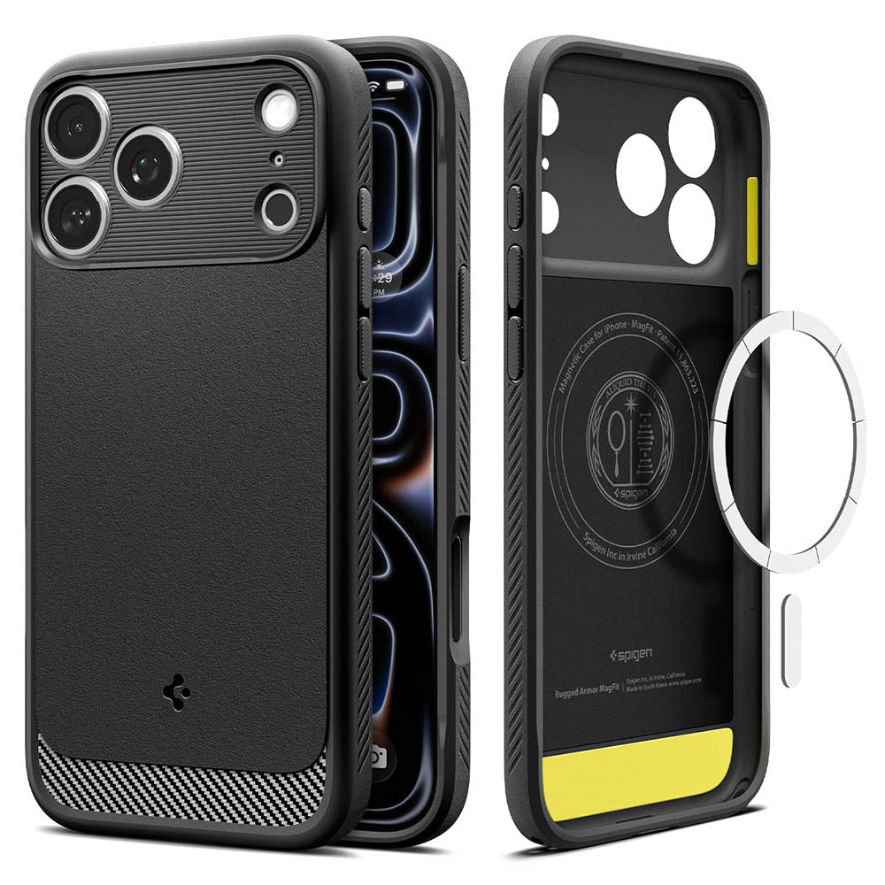 Coque MagSafe pour Apple iPhone 18 Pro / 17 Pro, Spigen, Rugged Armor, Noir Mat ACS12147