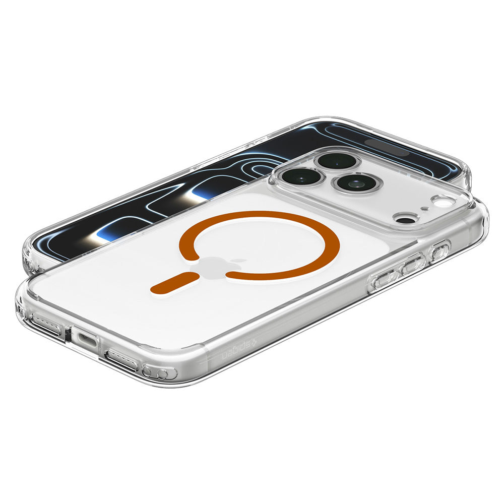 MagSafe-Hülle für Apple iPhone 18 Pro / 17 Pro, Spigen, Ultra Hybrid, Transparent Orange ACS12159