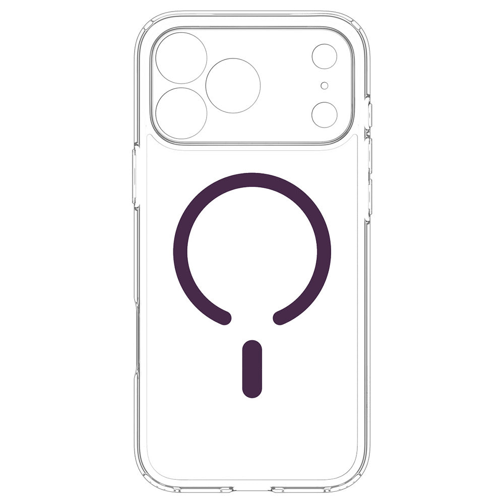 Coque MagSafe pour Apple iPhone 18 Pro / 17 Pro, Spigen, Ultra Hybrid, bordeaux transparent ACS12335