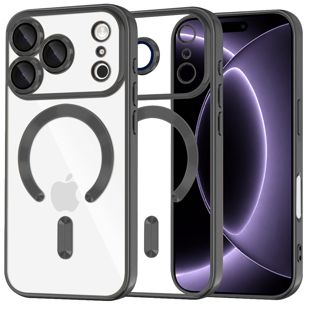 Coque MagSafe pour Apple iPhone 18 Pro / 17 Pro, Techsuit, Luxury Crystal, Noire