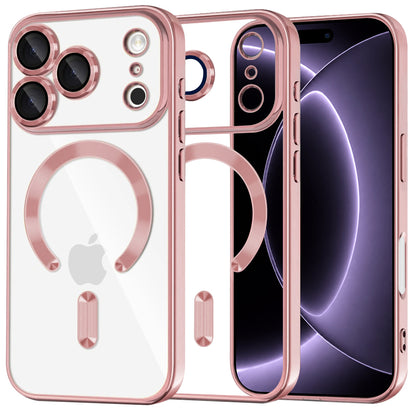 Coque MagSafe pour Apple iPhone 18 Pro / 17 Pro, Techsuit, Luxury Crystal, Rose