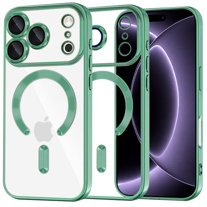 MagSafe-hoes voor Apple iPhone 18 Pro / 17 Pro, Techsuit, Luxury Crystal, Lichtgroen