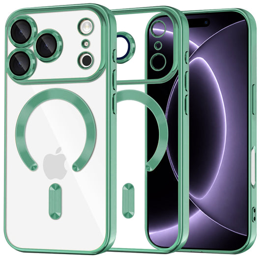 MagSafe Case for Apple iPhone 18 Pro / 17 Pro, Techsuit, Luxury Crystal, Light Green