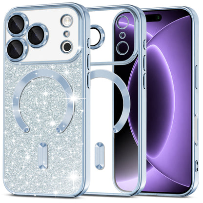 MagSafe-hoesje voor Apple iPhone 18 Pro / 17 Pro, Techsuit, Luxury Glitter, Bleu