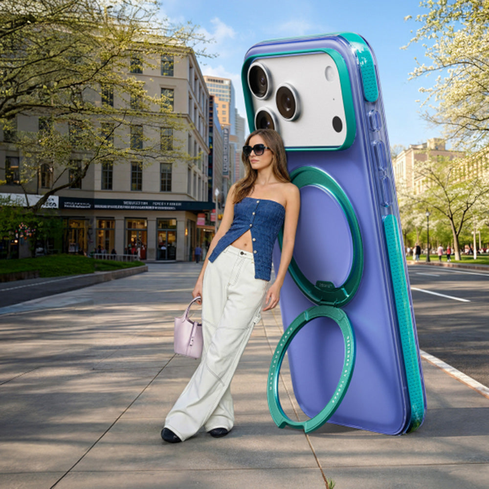 Coque MagSafe pour Apple iPhone 18 Pro / 17 Pro, Torras, Ostand O3 Hue, Indigo