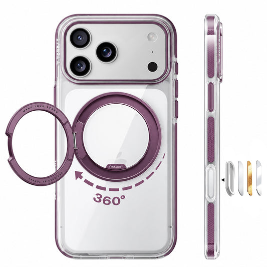 MagSafe-Hülle für Apple iPhone 18 Pro / 17 Pro, Torras, Ostand O3 Light, Lila