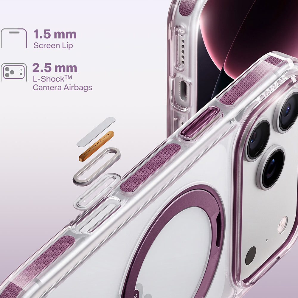 Coque MagSafe pour Apple iPhone 18 Pro / 17 Pro, Torras, Ostand O3 Light, Violet