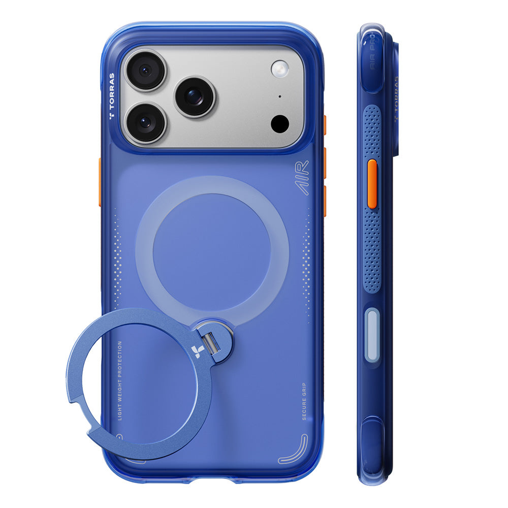 Coque MagSafe pour Apple iPhone 18 Pro / 17 Pro, Torras, Ostand Q3 Air, Bleue