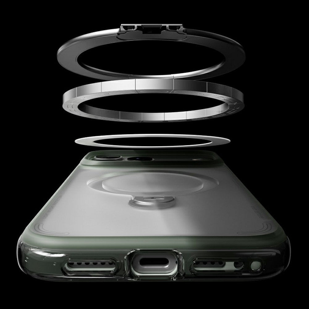 MagSafe-Hülle für Apple iPhone 18 Pro / 17 Pro, Torras, Ostand Q3 Air Football, Grau