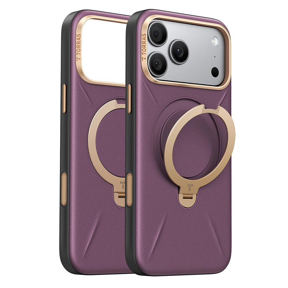 Coque MagSafe pour Apple iPhone 18 Pro / 17 Pro, Torras, QPRO Leather, Violet