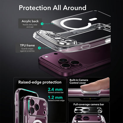 Coque MagSafe pour Apple iPhone 18 Pro, ESR, Classic Hybrid, Transparente