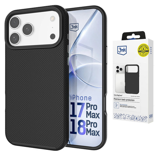 Coque MagSafe pour Apple iPhone 18 Pro Max / 17 Pro Max, 3MK, Fortis, noire