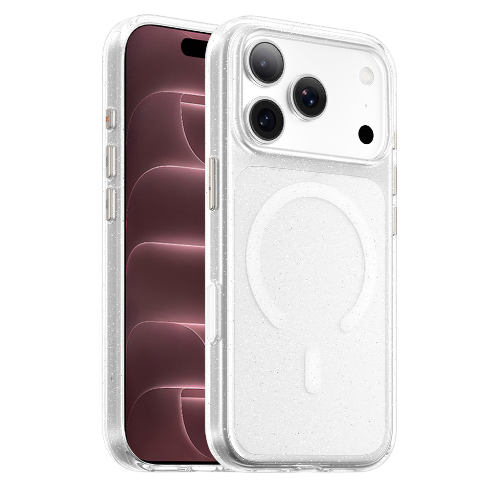 Coque MagSafe pour Apple iPhone 18 Pro Max / 17 Pro Max, Blueo, Crystal Pro Anti-Drop Glitter, transparente