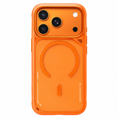 Coque MagSafe pour Apple iPhone 18 Pro Max / 17 Pro Max, Blueo, support avec dissipation thermique, orange satiné