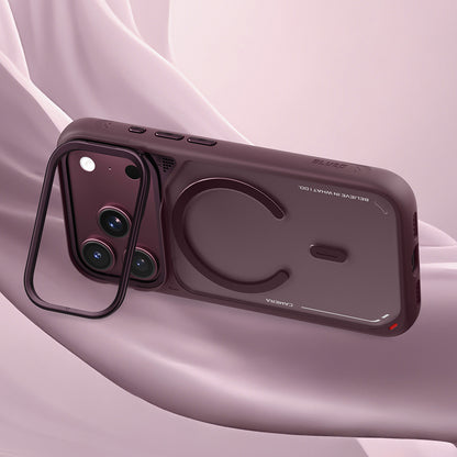 Coque MagSafe pour Apple iPhone 18 Pro Max / 17 Pro Max, Blueo, support avec dissipation thermique, bordeaux satiné