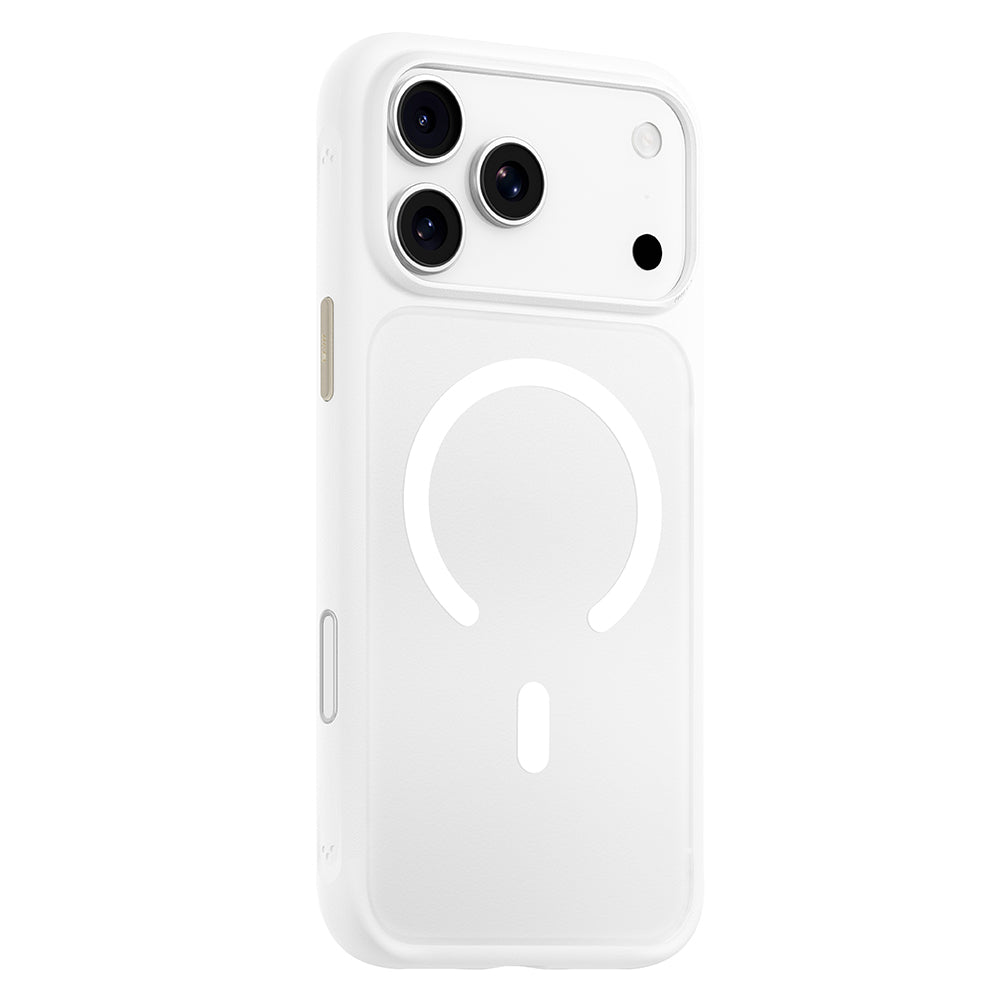 Coque MagSafe pour Apple iPhone 18 Pro Max / 17 Pro Max, Blueo, douce pour la peau et antichoc, blanche satinée