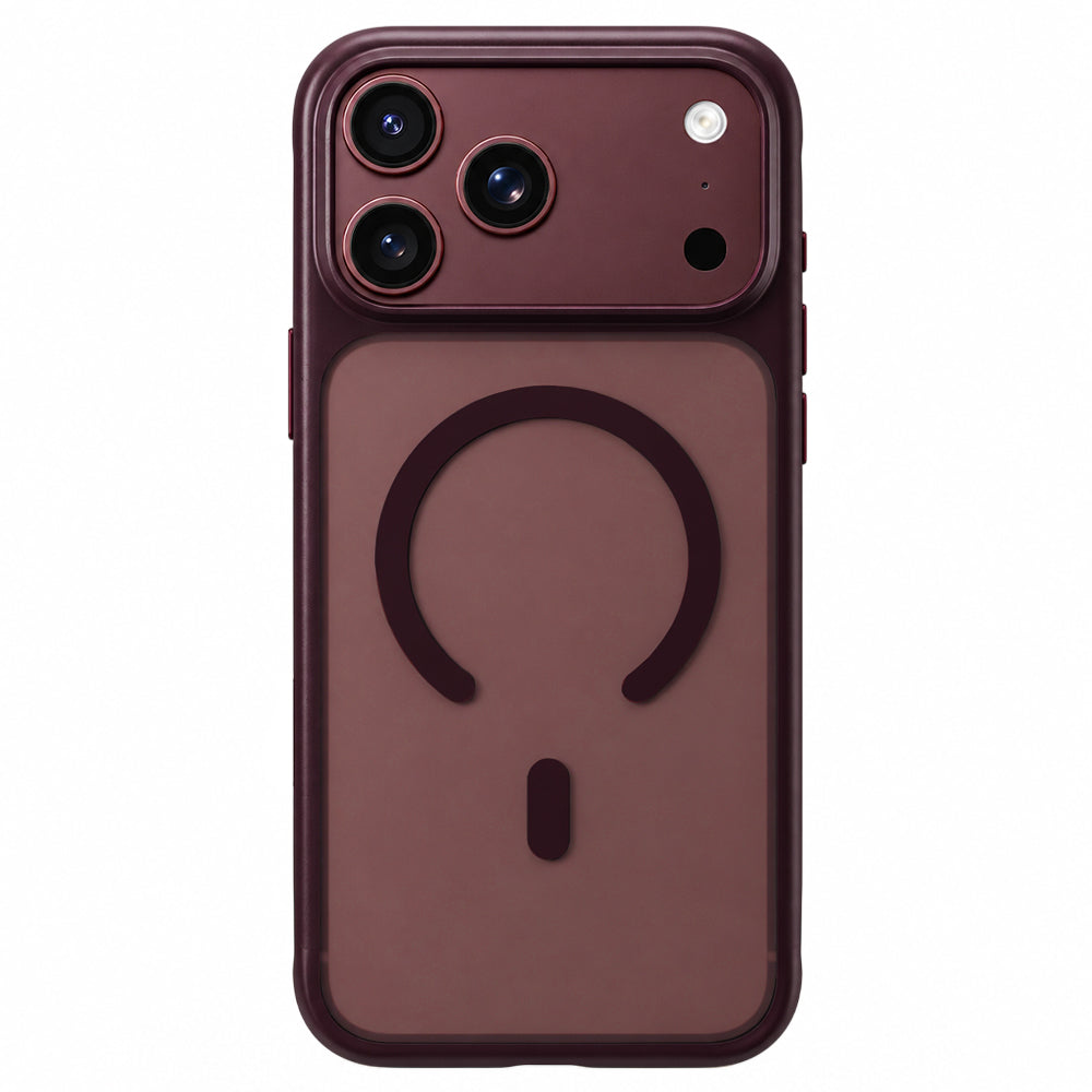 Coque MagSafe pour Apple iPhone 18 Pro Max / 17 Pro Max, Blueo, douce pour la peau et antichoc, bordeaux satiné