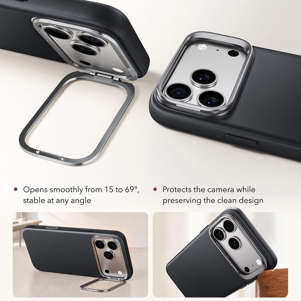 MagSafe-Hülle für Apple iPhone 18 Pro Max / 17 Pro Max, ESR, Atelier mit Ständer, Schwarz