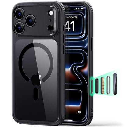 MagSafe-Hülle für Apple iPhone 18 Pro Max / 17 Pro Max, ESR, Classic Hybrid, Schwarz Transparent