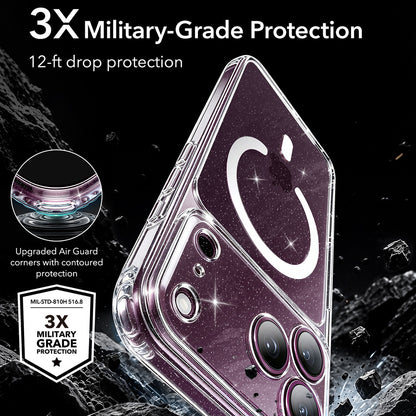 Coque MagSafe pour Apple iPhone 18 Pro Max / 17 Pro Max, ESR, Classic Hybrid Shimmer, Transparente