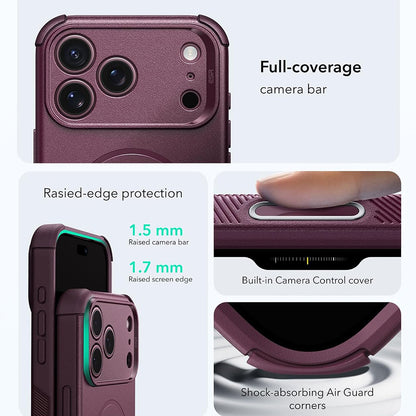 MagSafe-Hülle für Apple iPhone 18 Pro Max / 17 Pro Max, ESR, Cyber, Dunkelrot Satinierte