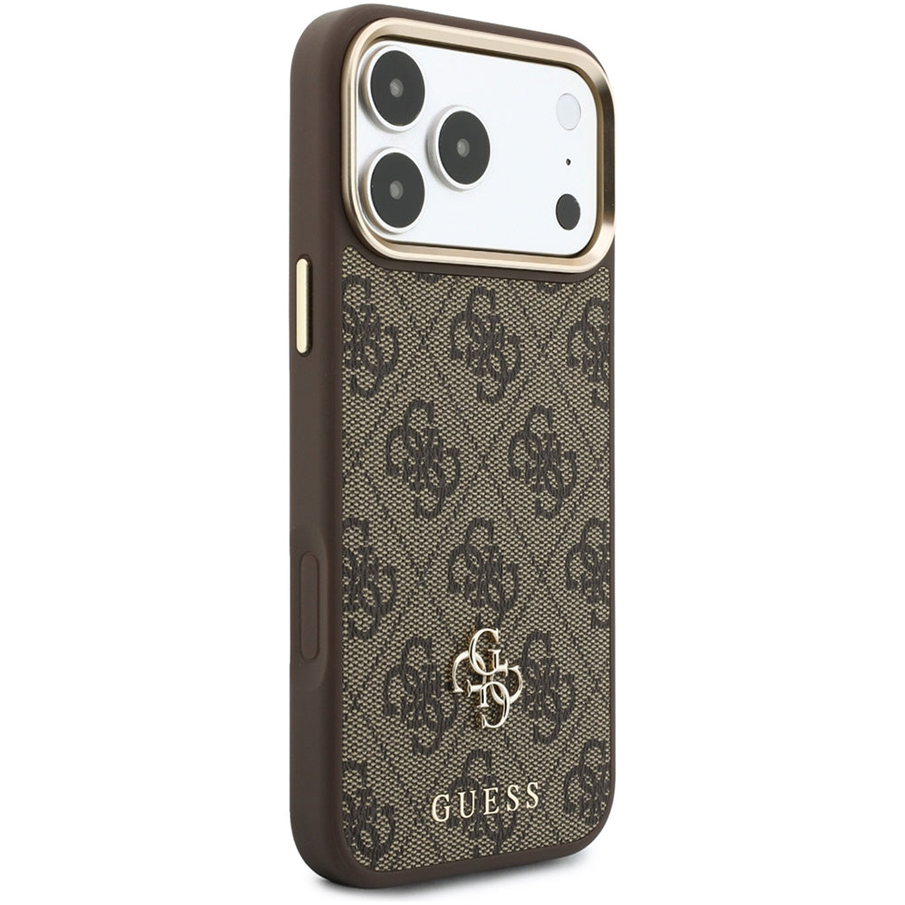 MagSafe-Hülle für Apple iPhone 18 Pro Max / 17 Pro Max, Guess, 4G Cardslot & Big Strap, Braun