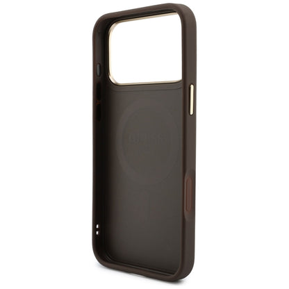 Coque MagSafe pour Apple iPhone 18 Pro Max / 17 Pro Max, Guess, 4G Cardslot, marron