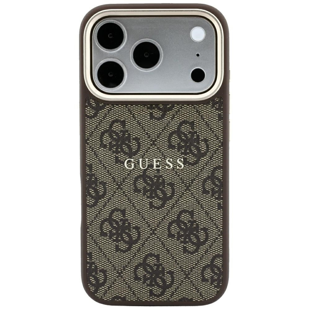Coque MagSafe pour Apple iPhone 18 Pro Max / 17 Pro Max, Guess, 4G Embossed Classic, Marron