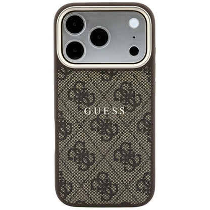 Coque MagSafe pour Apple iPhone 18 Pro Max / 17 Pro Max, Guess, 4G Embossed Classic, Marron
