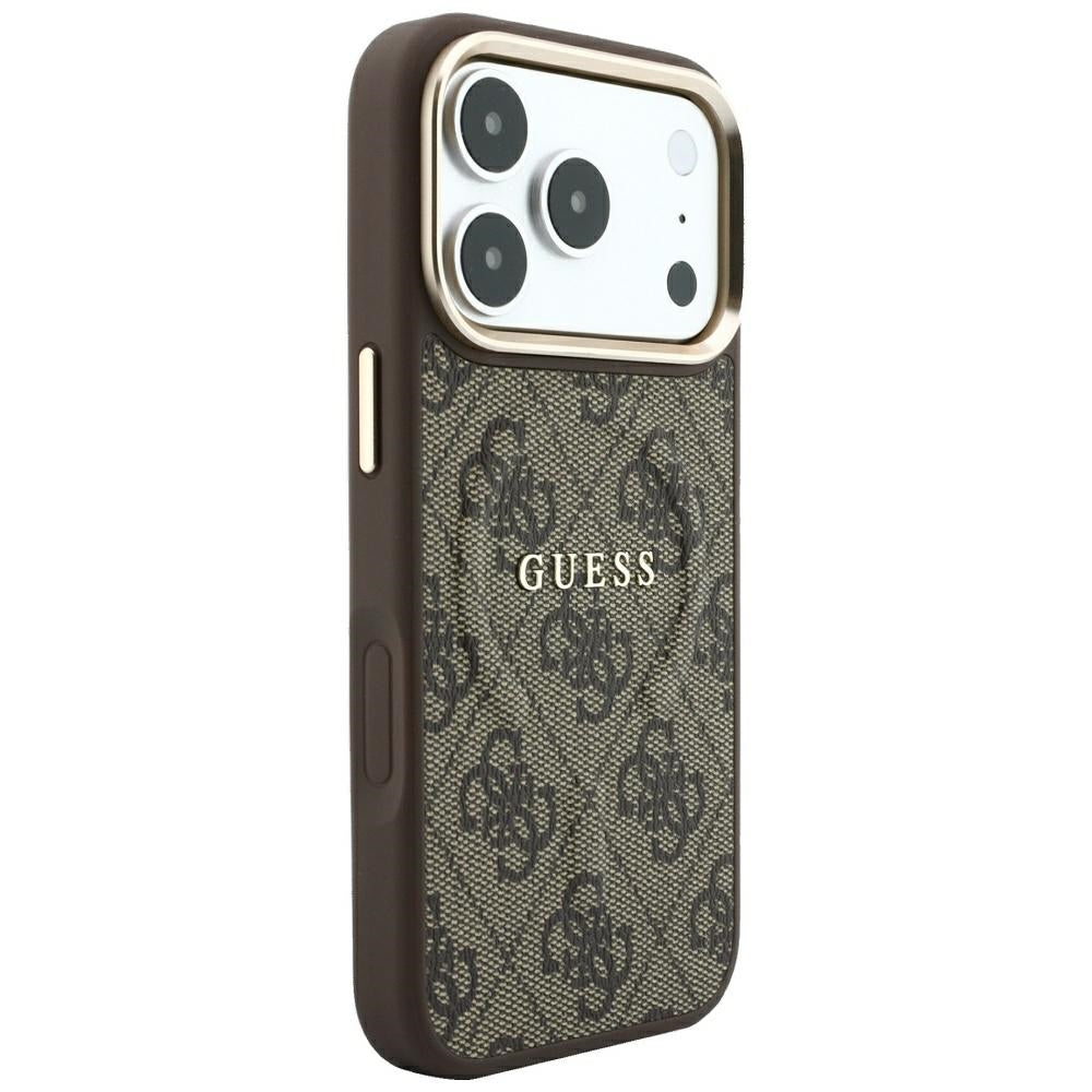 Coque MagSafe pour Apple iPhone 18 Pro Max / 17 Pro Max, Guess, 4G Embossed Classic, Marron