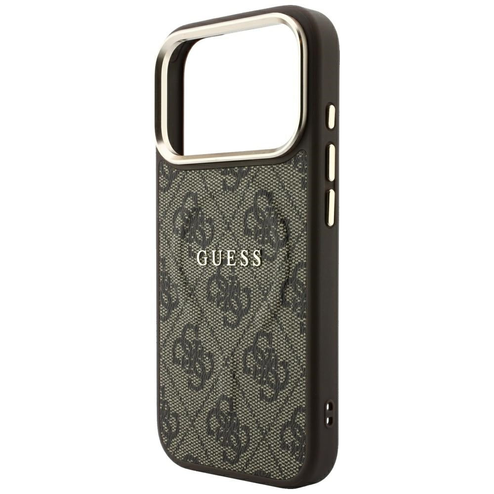 Coque MagSafe pour Apple iPhone 18 Pro Max / 17 Pro Max, Guess, 4G Embossed Classic, Marron