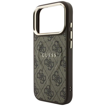 Coque MagSafe pour Apple iPhone 18 Pro Max / 17 Pro Max, Guess, 4G Embossed Classic, Marron
