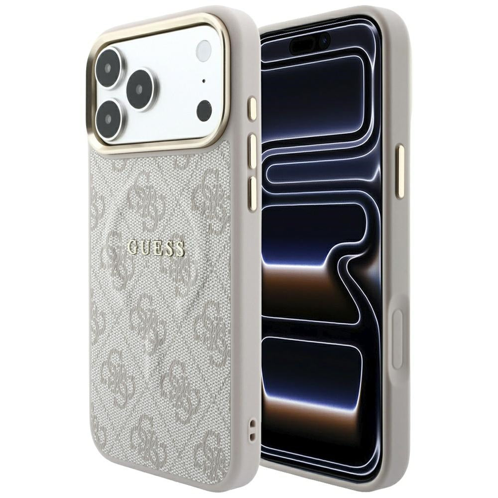 Coque MagSafe pour Apple iPhone 18 Pro Max / 17 Pro Max, Guess, 4G Embossed Classic, Rose