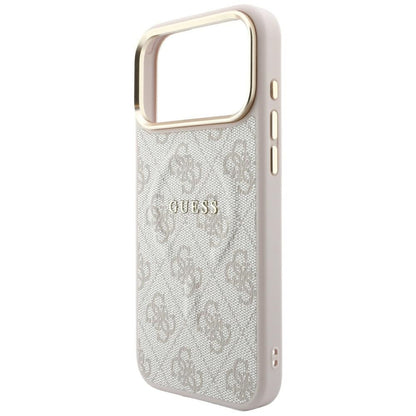 Coque MagSafe pour Apple iPhone 18 Pro Max / 17 Pro Max, Guess, 4G Embossed Classic, Rose