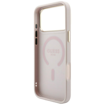 Coque MagSafe pour Apple iPhone 18 Pro Max / 17 Pro Max, Guess, 4G Embossed Classic, Rose